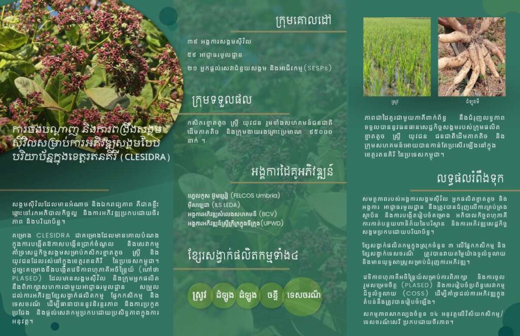 ខិតប័ណ្ណផ្សព្វផ្សាយអំពីគម្រោងខ្លេស៊ីដ្រា